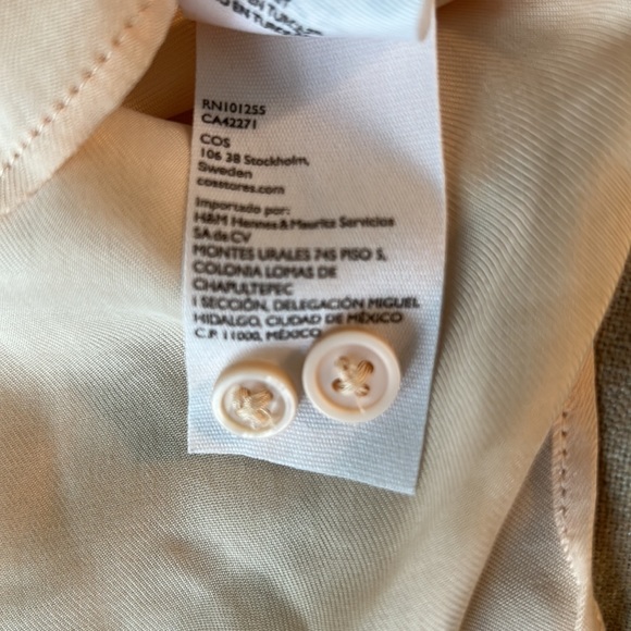 COS Tie Neck Light Peach Cupro Pussycat Blouse - 10 - Picture 14 of 15